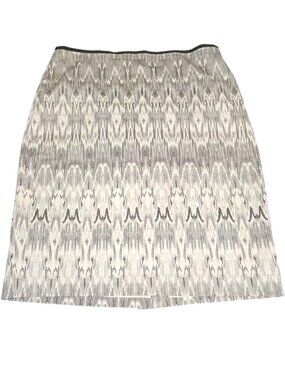Club Monaco Ikat Print Pencil Skirt Cream Gray Workwear Size 10